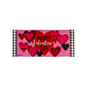 Evergreen Patterned Valentine Hearts Sassafras Indoor Outdoor Switch Doormat 1'10"x10" Multicolored - 1 of 4