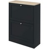 HOMCOM Slim Shoe Cabinet for Entryway, Modern Hidden Shoe Storage Cabinet with 2 Flip Drawers and Adjustable Shelves for 12 Pairs of Shoes, Black - 4 of 4