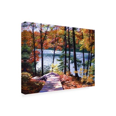 Trademark Fine Art -David Lloyd Glover 'Autumn Boardwalk' Canvas Art
