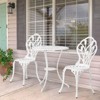 Outdoor 3-Piece Cast Aluminum Tulip Bistro Set - 4 of 4