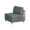 Royal Hampton 37 Inch Modular Armless Sofa Chair, Gray Dorris Upholstery, Wood - 2 of 4