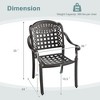 Tangkula 4 Pieces Cast aluminum patio chair bistro dining chair outdoor cast aluminum chair - 3 of 4