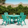 WestinTrends Malibu 5-Piece HDPE Round Patio Dining Table Set with Foldable Chairs, Black - 2 of 4