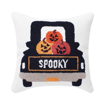 C&F Home 8 x 8 Jack-O-Lantern Petite Hooked Halloween Throw Pillow