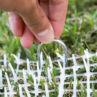 White Plastic Pet Deterrent Mat for Cats and Dogs, 78 x 11 in