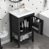 ALEXOUN 20" Small Bathroom Free Standing Single Basin Vanity with Ceramic Sink,Bathroom Storage Cabinet with Door and Storage Rack & Open Shelf - 2 of 4