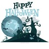 Happy Halloween Spooky Tree and Full Moon Scene White Apron - 2 of 2