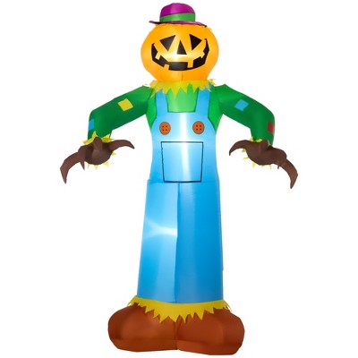 Outsunny 71.75" Cute Halloween Decoration Inflatable Pumpkin Scarecrow ...