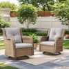 Gymojoy 4 Pieces Outdoor Rocking Chair Rattan Rocker Chairs with Cushion - 3 of 4