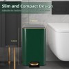 Aoibox Small Bathroom Trash Can with Lid, Soft Close Stainless Steel Garbage Bin, Removable Inner Bucket, Wicker Basket, Includes 75 Trash Bags - 2 of 4