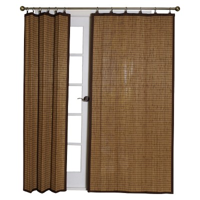 '40''x63'' Bamboo Ring Top Colonial Curtain Panel Brown - Versailles Home Fashions'