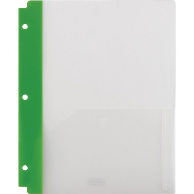 Staples 2 Pocket Poly Folder Frosted Green 920380