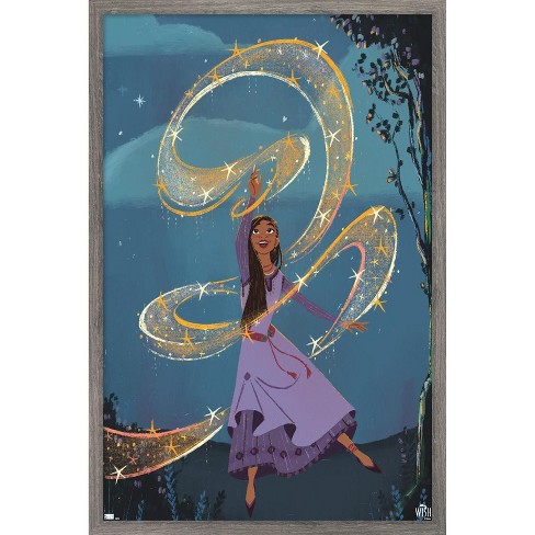 Trends International Disney Wish - Asha Framed Wall Poster Prints Barnwood  Framed Version 22.375 X 34 : Target