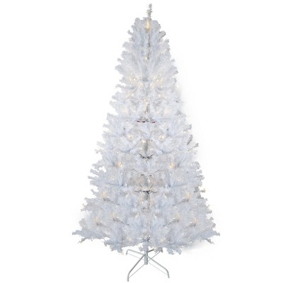 6.5FT Pre-Lit Artificial Christmas Tree, Christmas Entrance Tree with Metal Base &  818 Branch, Xmas Tree Holiday Decoration for Home Office Party