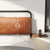 DOMETOUR Queen Metal Bed Frame w/ Upholstered Headboard, Wireless Charging, USB Ports, LED Light, Storage, No Box Spring, Vintage Brown Oval Platform - 4 of 4