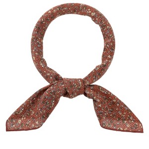 Elerevyo Women's Floral Chiffon Lightweight Skinny Neck Scarf Neckerchief - 1 of 4