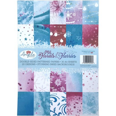 Angela Poole Double-Sided A4 Cardstock Pack-Florals & Flurries