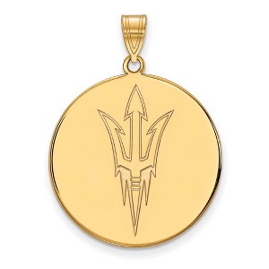 Black Bow Jewelry 10k Yellow Gold Arizona State Sun Devils NCAA Extra Large Pendant - 1 of 3