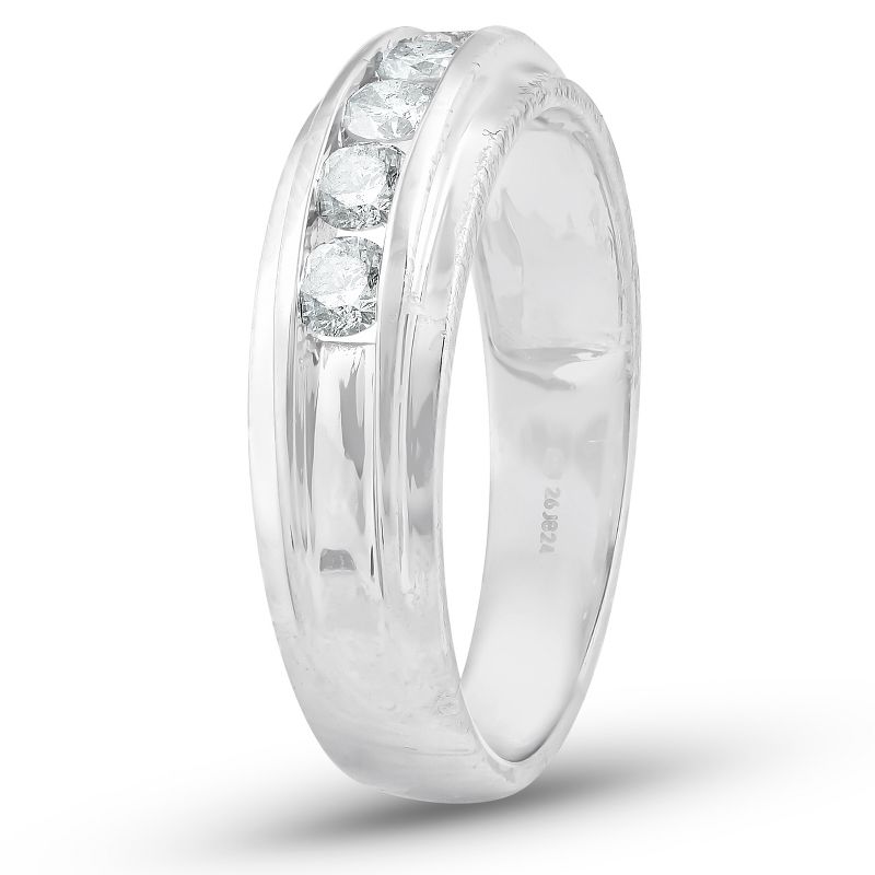 Pompeii3 1/2 Ct Diamond Mens Wedding Ring 10k White Gold, 2 of 5