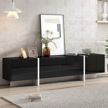 Modern TV Stand for TVs up to 80'' with High Gloss UV Surface-ModernLuxe
