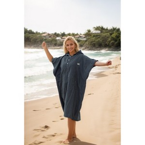 Tirrinia Wearable Stylish Beach Towel, Surf Cape Changing Towel Swim Robe with Hood, Portable Dressing Room, Pool Surfing Beach Must Haves - 1 of 4