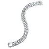 Guili Mens Rhodium Plated Sterling Silver Braided Cuban Chain Bracelet with Iced Out Cubic Zirconia Stones for a Bold and Dazzling Statement Piece - 2 of 4