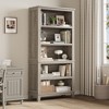 71" Tall Bookcase with Adjustable Shelves & 31.5" Width, 5 Tier Farmhouse Bookshelf with Wooden Legs, Rustic Vintage Book Shelf - 2 of 4