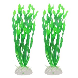 Unique Bargains Fish Tank Man-made Aquatic Kelp Grass Plant Ornament 12" Height Green 2 Pcs - 1 of 3