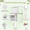 Garden Potting Bench Table Outdoor Patio Workstation with Drawer, Shelves, Cabinet, Pegboard with Hooks, Fir Wood Frame,Natural/White/Brown-ModernLuxe - 4 of 4