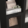 MDF painted Cabinet with Glass Doors and drawer, open storage space, White ,Bedroom, Living room - 3 of 4