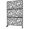 Grungis Matrix Metal Decorative Patio Screens,Freestanding Privacy Screens with Hollow Rectangular Pattern for Patios Outdoor,76" H×48" W - 2 of 4