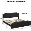 Bed Frame, Velvet Upholstered Platform Bed Frame with Riveted Decorative Headboard, No Box Spring Noiseless, Easy to Assemble - 2 of 4