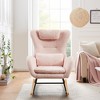 CAVINAS Rocking Chair Modern Accent Chair Upholstery Glider Rocking Chair with High Backrest Comfy Chair - 2 of 4