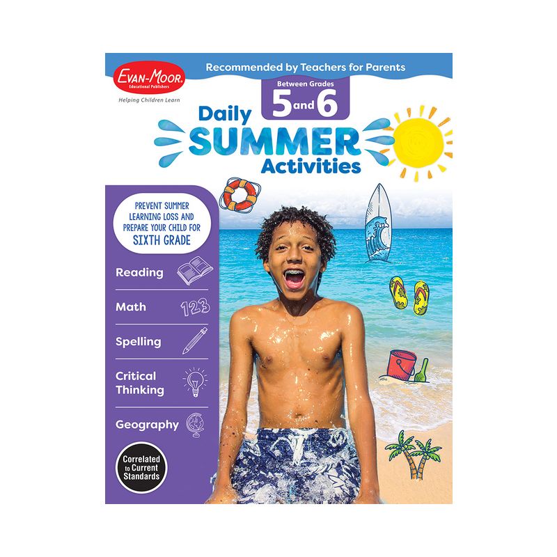Daily Summer Activities: Between 5th Grade and 6th Grade, Grade 5 - 6 Workbook - by  Evan-Moor Educational Publishers (Paperback), 1 of 2
