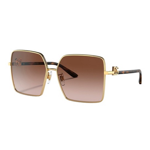 woensdag eb Zich verzetten tegen Dolce & Gabbana Dg 2279 02/13 Womens Square Sunglasses Gold 60mm : Target