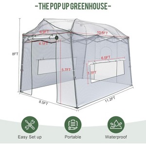Pop Up Greenhouses for Outdoors, Height Adjustable Walk-In Sturdy Greenhouse with Durable Cover, Tool-Free Quick Setup - 1 of 4