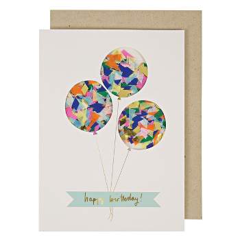 Meri Meri Balloon Confetti Shaker Birthday Card (Pack of 1)