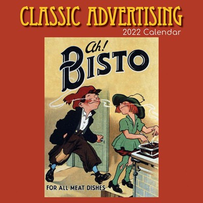 The Gifted Stationery 2021 - 2022 Monthly Wall Calendar, 16 Month, Classic Advertising Painting Art Theme with Reminder Stickers, 12 x 12 in