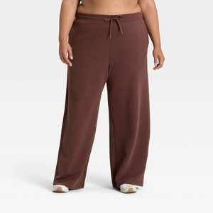 Women's Airy Sleek Ribbed Wide Leg Sweatpants - All In Motion™ - 1 of 3
