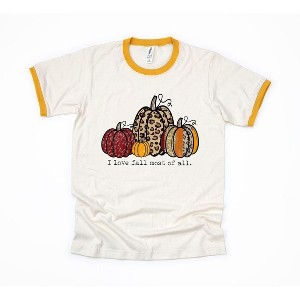 Simply Sage Market Women's I Love Fall Most Of All Pumpkins Short Sleeve Ringer Tee - 1 of 3