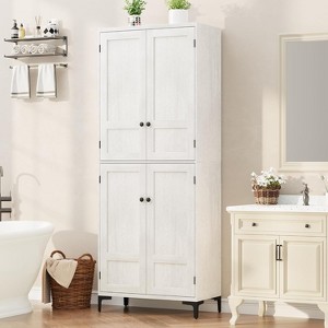 71 Inch Tall Storage Cabinet, Kitchen Pantry 5 Tier Bathroom Cabinet with 4 Doors Adjustable Shelves for Kitchen, Dining Room, Bathroom - 1 of 4