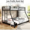Zevemomo Twin Over Full Size Bunk Bed, Metal Low Profile Bunkbeds with Full-Length Guardrail and Ladder, Space Saving, No Boxing Spring Needed, Black - 3 of 4