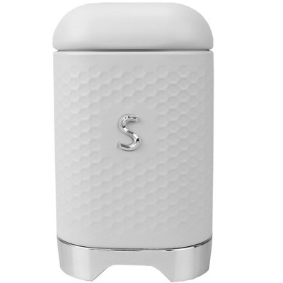 Michael Graves Design Soho Large 7 Cup Capacity Tin Sugar Canister, White