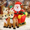 Joiedomi Santa on Sleigh with 2 Reindeer Inflatable Decoration - 3 of 4