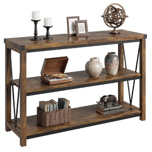 Farmhouse Entryway Table,47 Inch Narrow Long Console Table, 3 Tier Wood Console Table for Living Room, Farmhouse Sofa Tables, Hallway Table for Foyer - 1 of 4