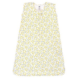 Hudson Baby Infant Girl Cotton Sleeveless Wearable Sleeping Bag, Sack, Blanket, Yellow Flower - 1 of 2