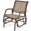 Costway 2PCS Patio Swing Glider Chair Single Rocking Chair Yard Outdoor Brown - 3 of 4