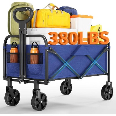 Heavy Duty Folding Trolley 380kg for Camping & Garden-All Terrain Wheels-Cup Holder Included-Ideal for Beach,Sports,Shopping,Easy Transport