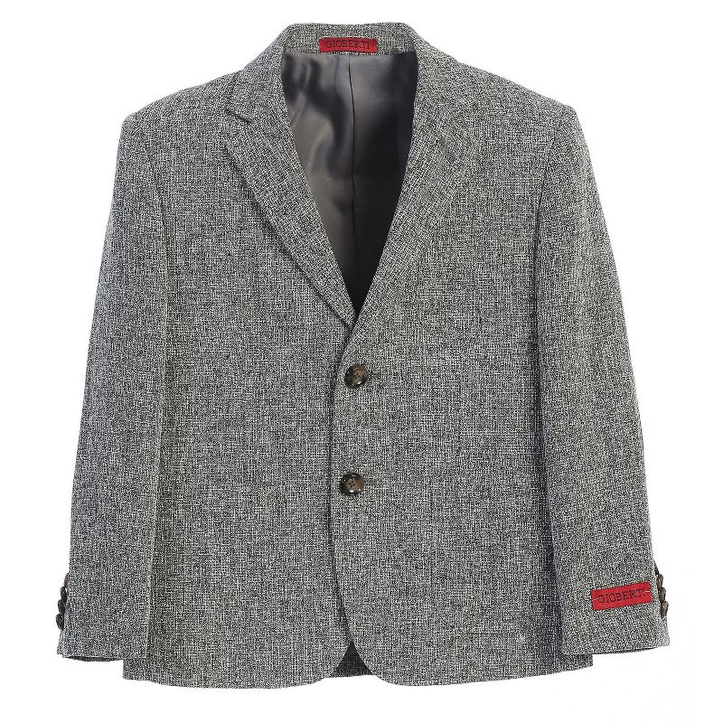 Gioberti Boy's Lightweight Formal Tweed Blazer Jacket, Gray, Size 2T