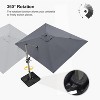 PURPLE LEAF Deluxe Aluminum Outdoor Patio Umbrella Square Cantilever Umbrellas - 4 of 4